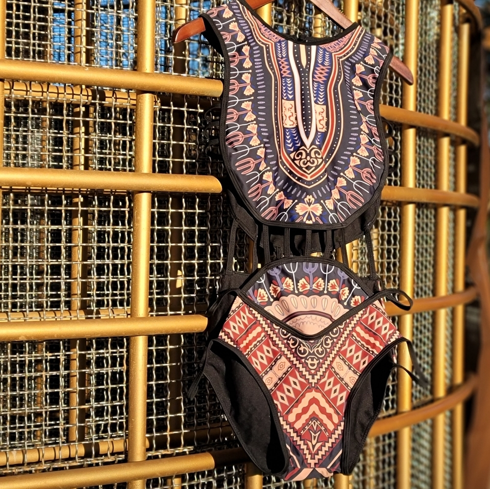 Tribal Inspired Print Swimsuit